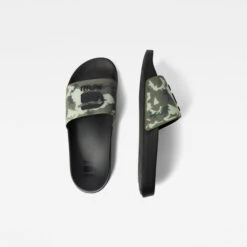 G-Star Raw Cart III Camo Slides -G-Star Raw Store g star raw cart iii camo slides green both shoes