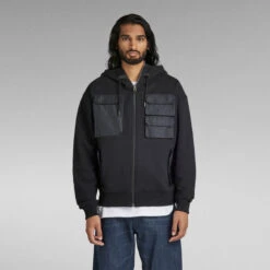G-Star Raw E Zip Through Hooded Pocket Sweater