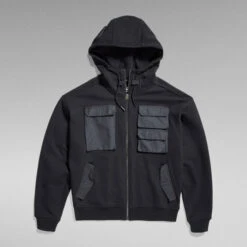 G-Star Raw E Zip Through Hooded Pocket Sweater 10 G-Star Raw E Zip Through Hooded Pocket Sweater -G-Star Raw Store g star raw e zip through hooded pocket sweater black 3