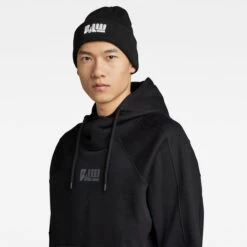 G-Star Raw Effo RAW Artwork Long Beanie -G-Star Raw Store g star raw effo raw artwork long beanie black model
