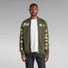 G-Star Raw Graphic Zip Thru Loose Knit -G-Star Raw Store g star raw graphic zip thru loose knit green