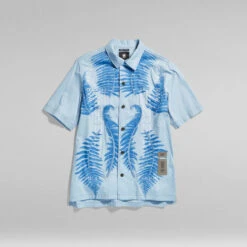 G-Star Raw Hawaii Commando T-Shirt -G-Star Raw Store g star raw hawaii commando t shirt light blue 3