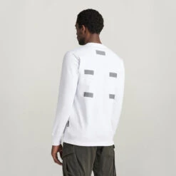 G-Star Raw Lightweight Back Tape Sweater -G-Star Raw Store g star raw lightweight back tape sweater white 2