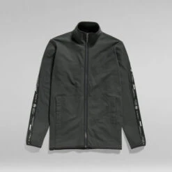 G-Star Raw Lightweight Logo Tape Zip Through Sweater -G-Star Raw Store g star raw lightweight logo tape zip through sweater grey 3