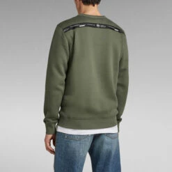 G-Star Raw Logo Tape Sweater -G-Star Raw Store g star raw logo tape sweater green 2