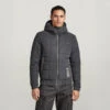 G-Star Raw Meefic Squared Quilted Hooded Jacket -G-Star Raw Store g star raw meefic squared quilted hooded jacket grey