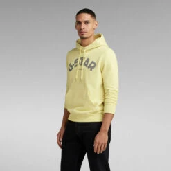 G-Star Raw Puff Logo Hooded Sweater -G-Star Raw Store g star raw puff logo hooded sweater yellow 1