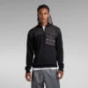 G-Star Raw Swiss Army Woven Half Zip Knitted Sweater -G-Star Raw Store g star raw swiss army woven half zip knitted sweater black