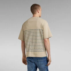 G-Star Raw Text Stripe Boxy T-Shirt -G-Star Raw Store g star raw text stripe boxy t shirt beige 2