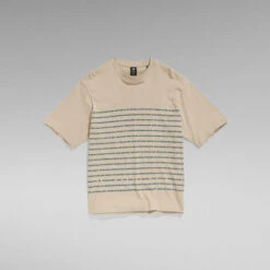 G-Star Raw Text Stripe Boxy T-Shirt -G-Star Raw Store g star raw text stripe boxy t shirt beige 3