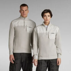 G-Star Raw Unisex Army Half Zip Knit -G-Star Raw Store g star raw unisex army half zip knit grey 3
