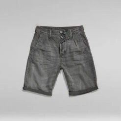 G-Star Raw Unisex Pleated Relaxed Chino Shorts -G-Star Raw Store g star raw unisex pleated relaxed chino shorts grey 3