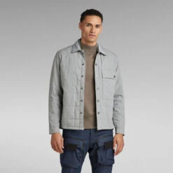 G-Star Raw Unisex Postino Quilted Overshirt -G-Star Raw Store g star raw unisex postino quilted overshirt grey 3