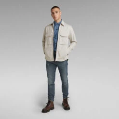 G-Star Raw Zip Overshirt -G-Star Raw Store g star raw zip overshirt beige 4